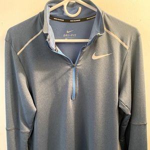 Nike Running Blue 1/4 Zip Dry Fit Pullover